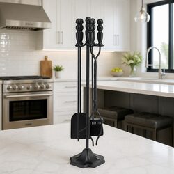 4-Piece Fire Pit Tool Set: Cast Iron Construction