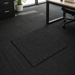 20 Heavy Duty Black Carpet Tiles - Specs Included
