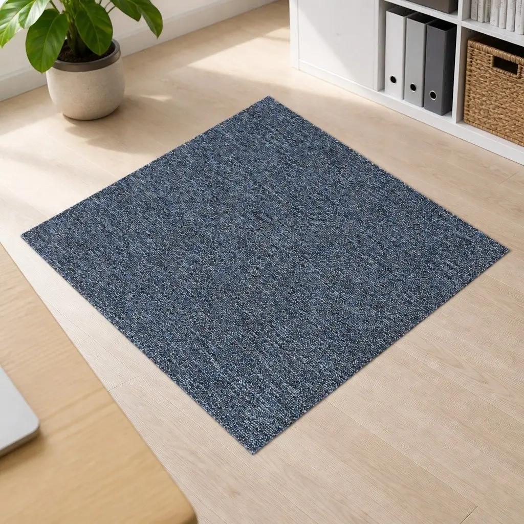 Carpet Tiles 20x Heavy Duty Office Commercial 5m2 Blue Self-Adhesive