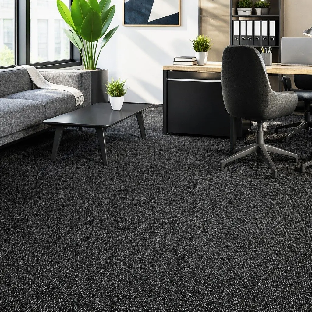 Carpet Tiles Office Commercial Heavy Duty Non-Slip Grey 50cm x 50cm