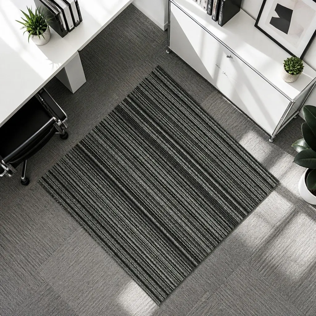 Carpet Tiles Commercial Use 50cm x 50cm 20 Piece Black
