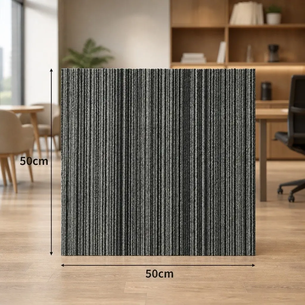 Carpet Tiles Commercial Use 50cm x 50cm 20 Piece Black