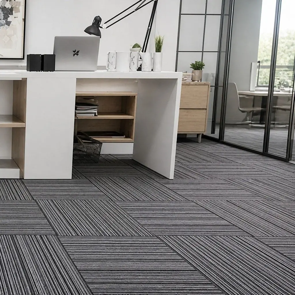 Carpet Tiles Commercial Use 50cm x 50cm 20 Piece Black