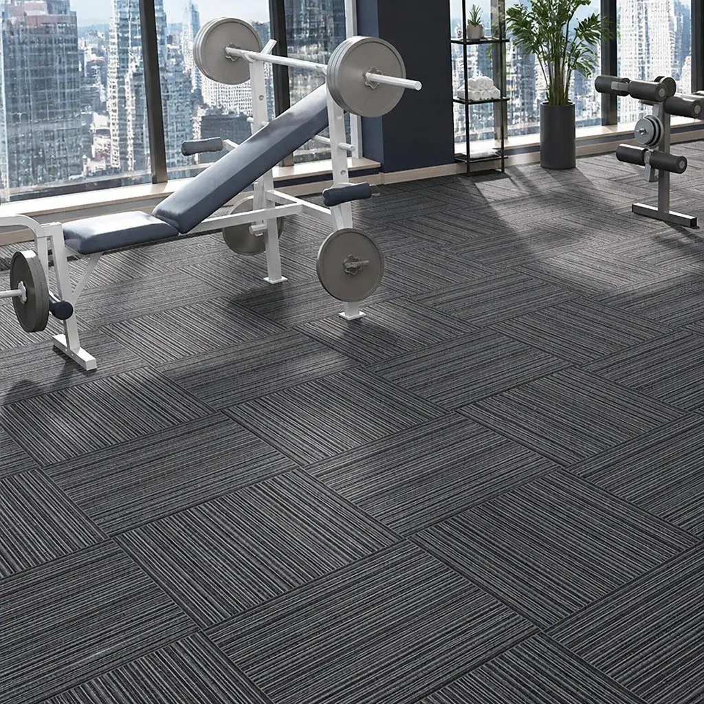 Carpet Tiles Commercial Use 50cm x 50cm 20 Piece Black