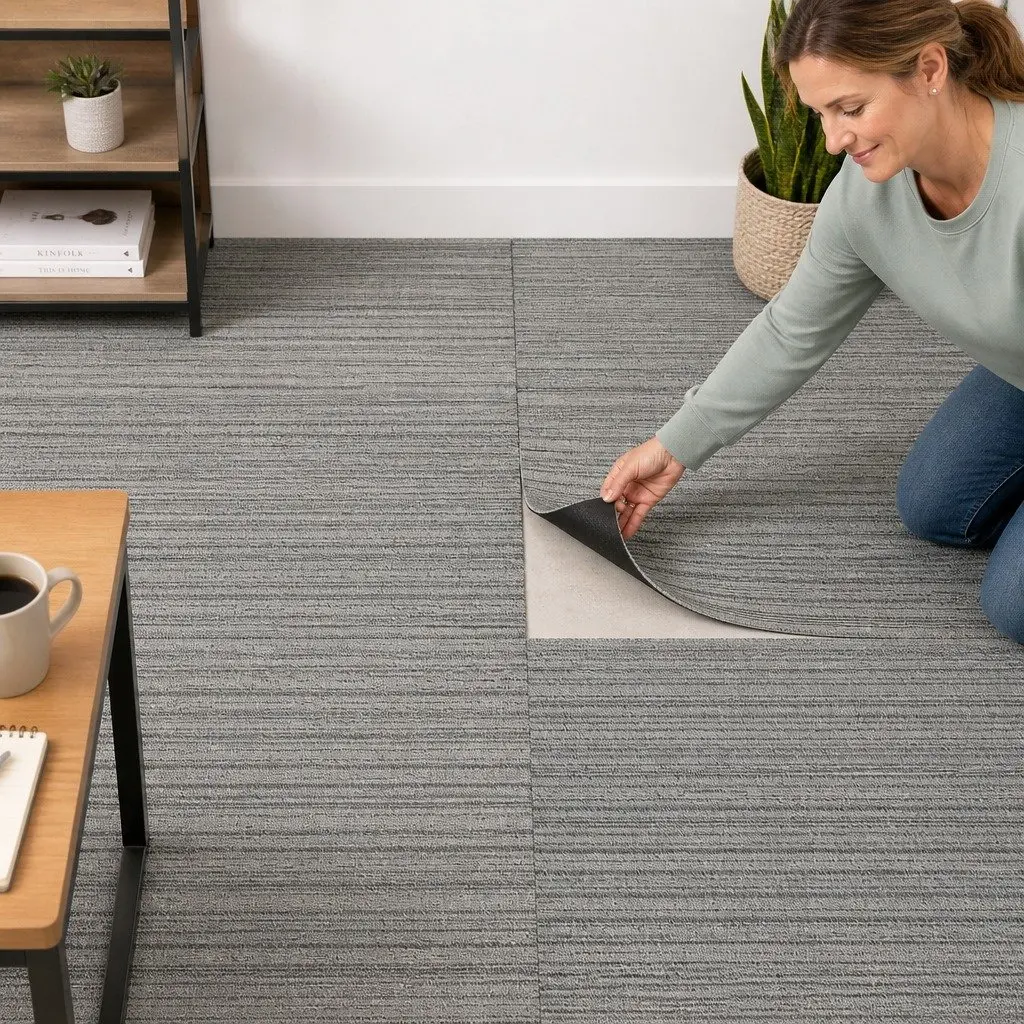 Carpet Tiles Commercial Use 50x50cm 20 Tiles Black Blue Grey
