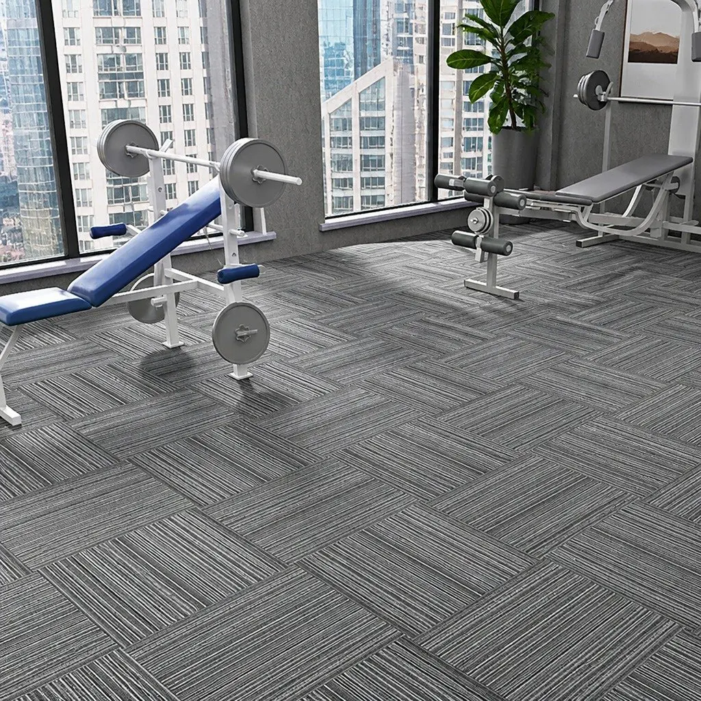 Carpet Tiles Commercial Use 50x50cm 20 Tiles Black Blue Grey
