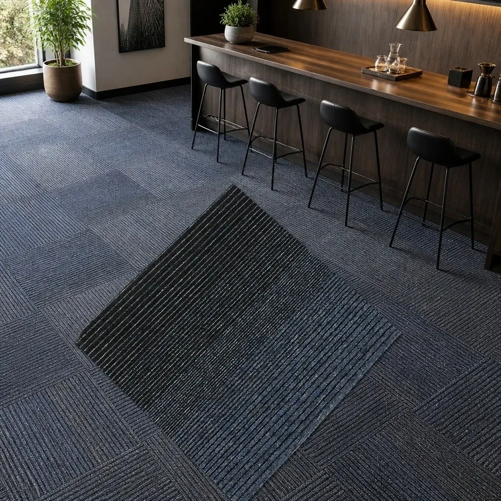 Carpet Tiles Modular Floor Covering for Commercial Use 50x50cm 20 Pieces