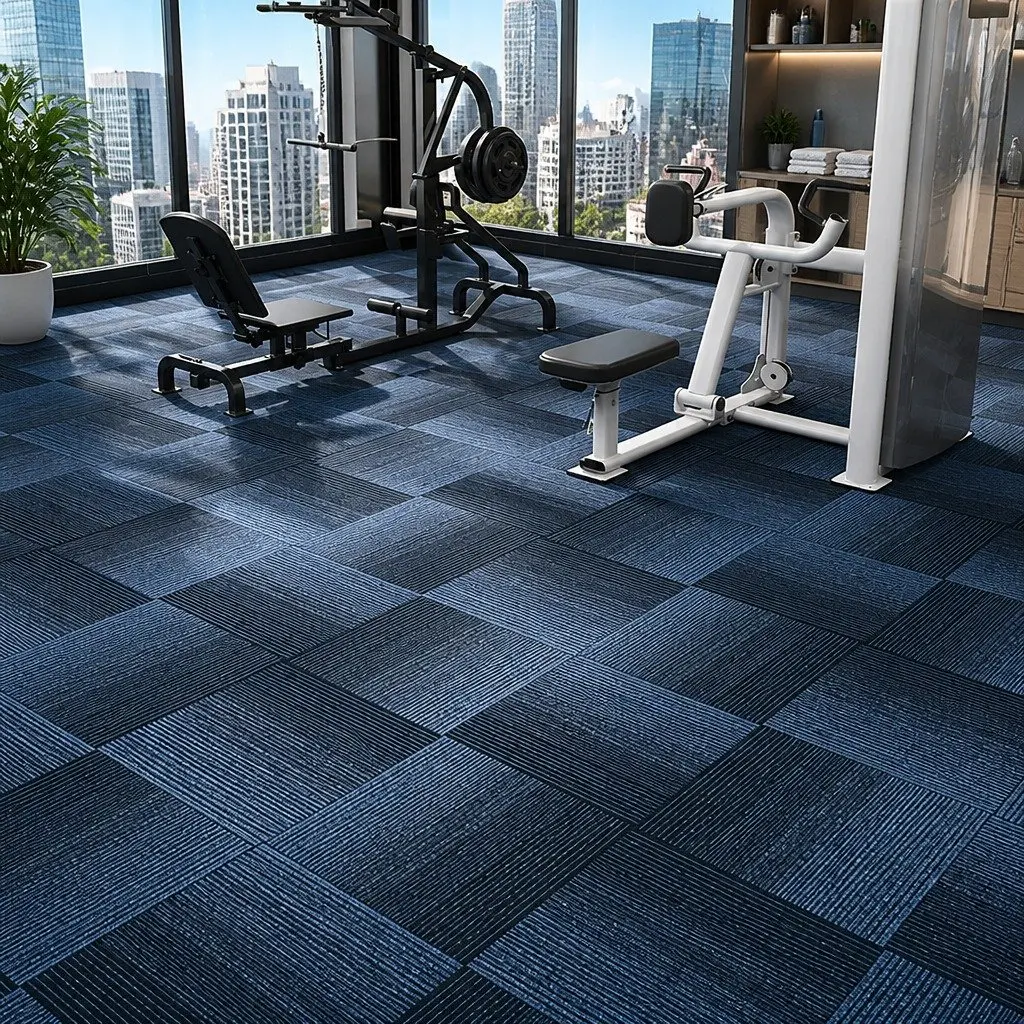Carpet Tiles Modular Floor Covering for Commercial Use 50x50cm 20 Pieces
