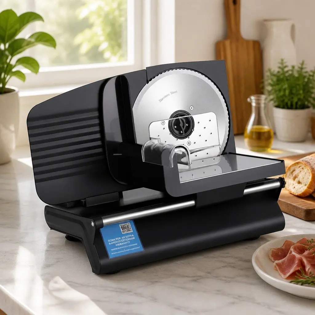 Food Slicer Kitchen 200W Adjustable Thickness Stainless Steel 0-15mm