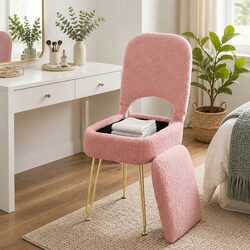 Specifications of the Pink Storage Ottoman with Folding Backrest