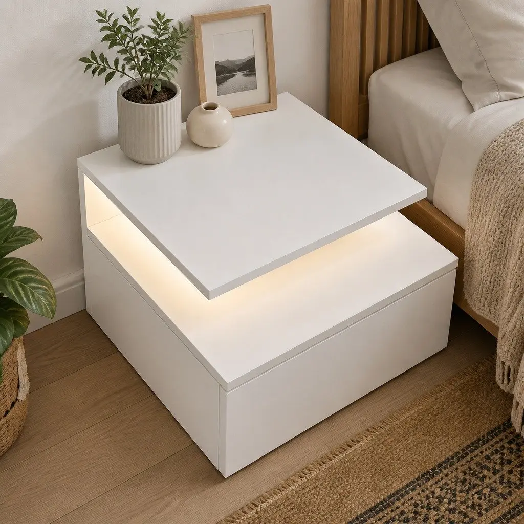 Wall Mounted Bedside Tables with LED