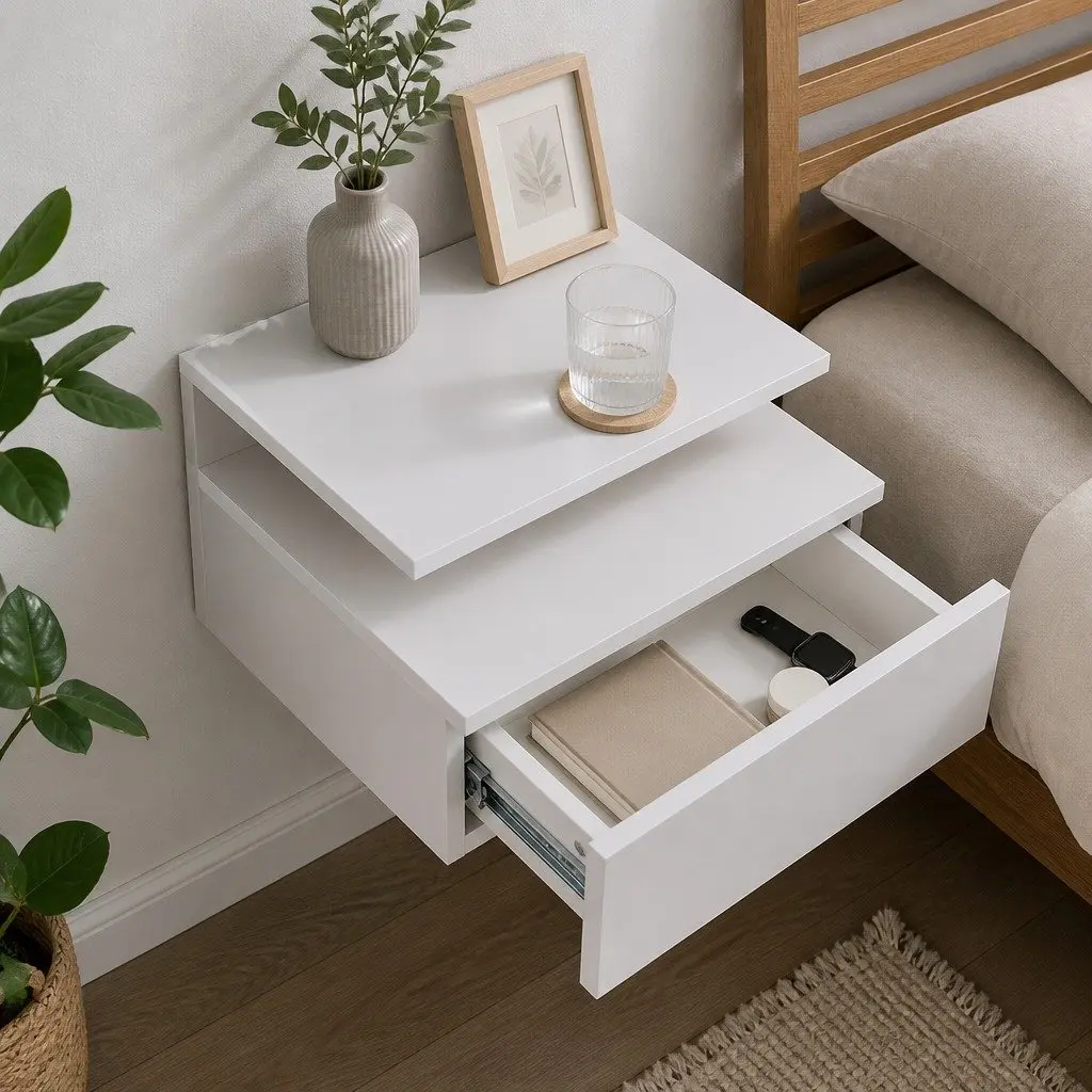 Wall Mounted Bedside Tables with LED