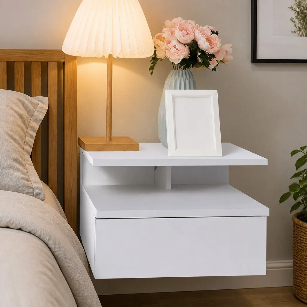 Wall Mounted Bedside Tables with LED