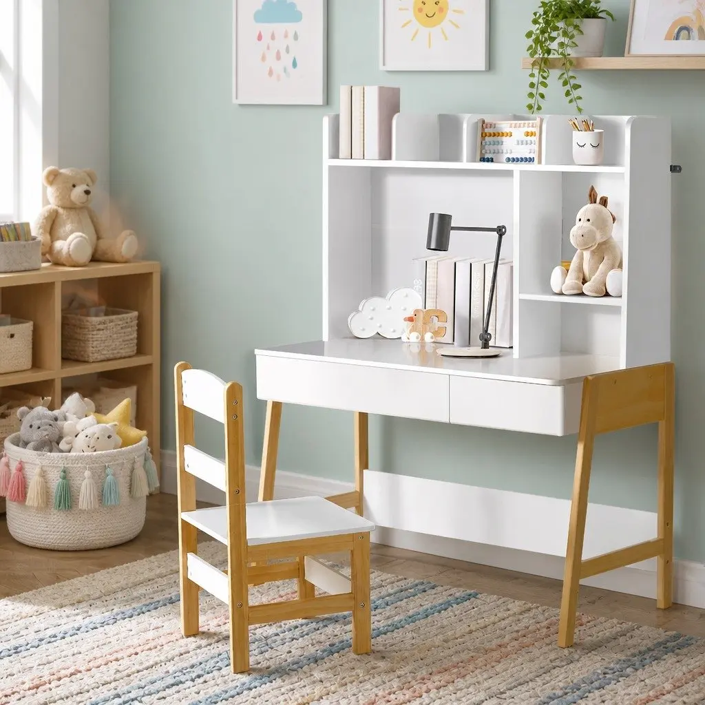 Kids Desk and Chair Set with Detailed