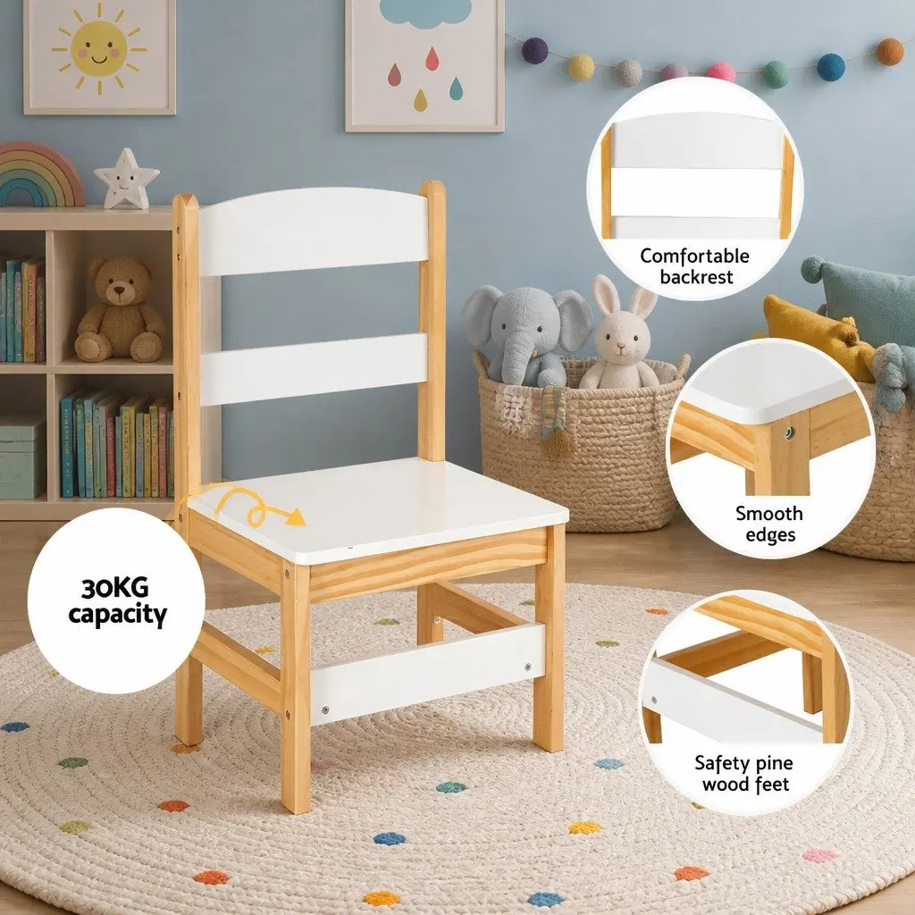Kids Study Desk and Chair Set for Children Storage Table Activity Furniture