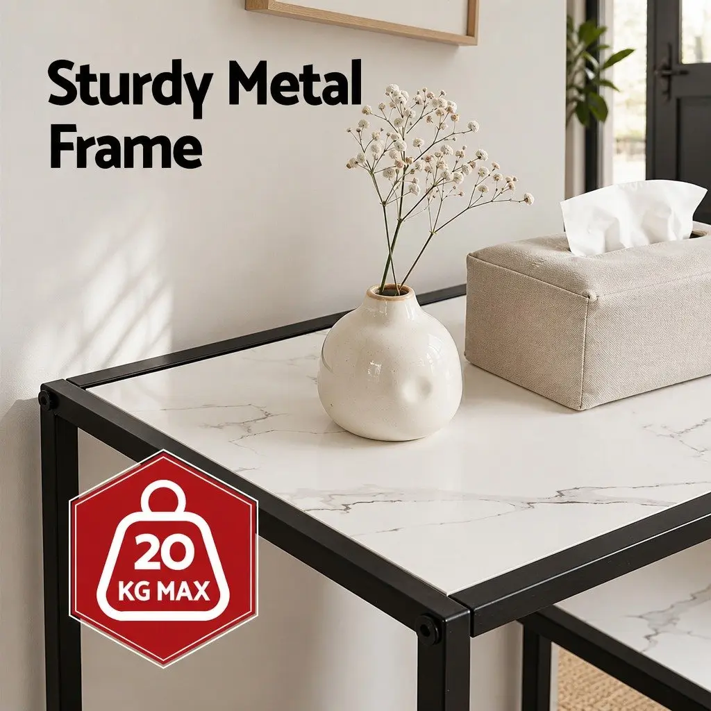 Console Table 4-Tier Storage Shelves Entryway Hallway Slim Side Table Open