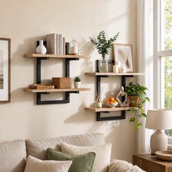 Specifications of 2-Tier Floating Wall Shelves, Set of 2