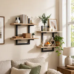 Specifications of 2-Tier Floating Wall Shelves, Set of 2