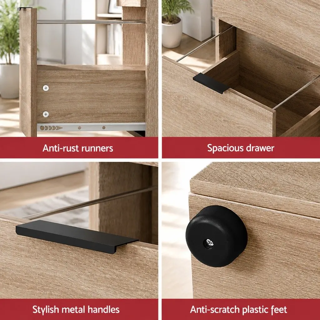 Filing Cabinet Home Office Storage 2 Drawer Walnut