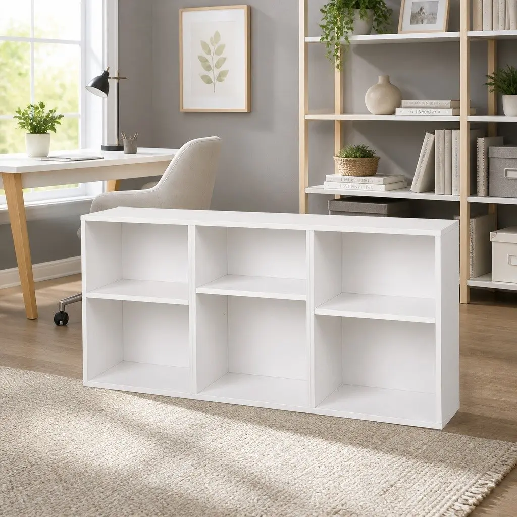 3-Piece Cube Bookshelf White Adjustable Shelves DIY Modular Storage Cabinet Set