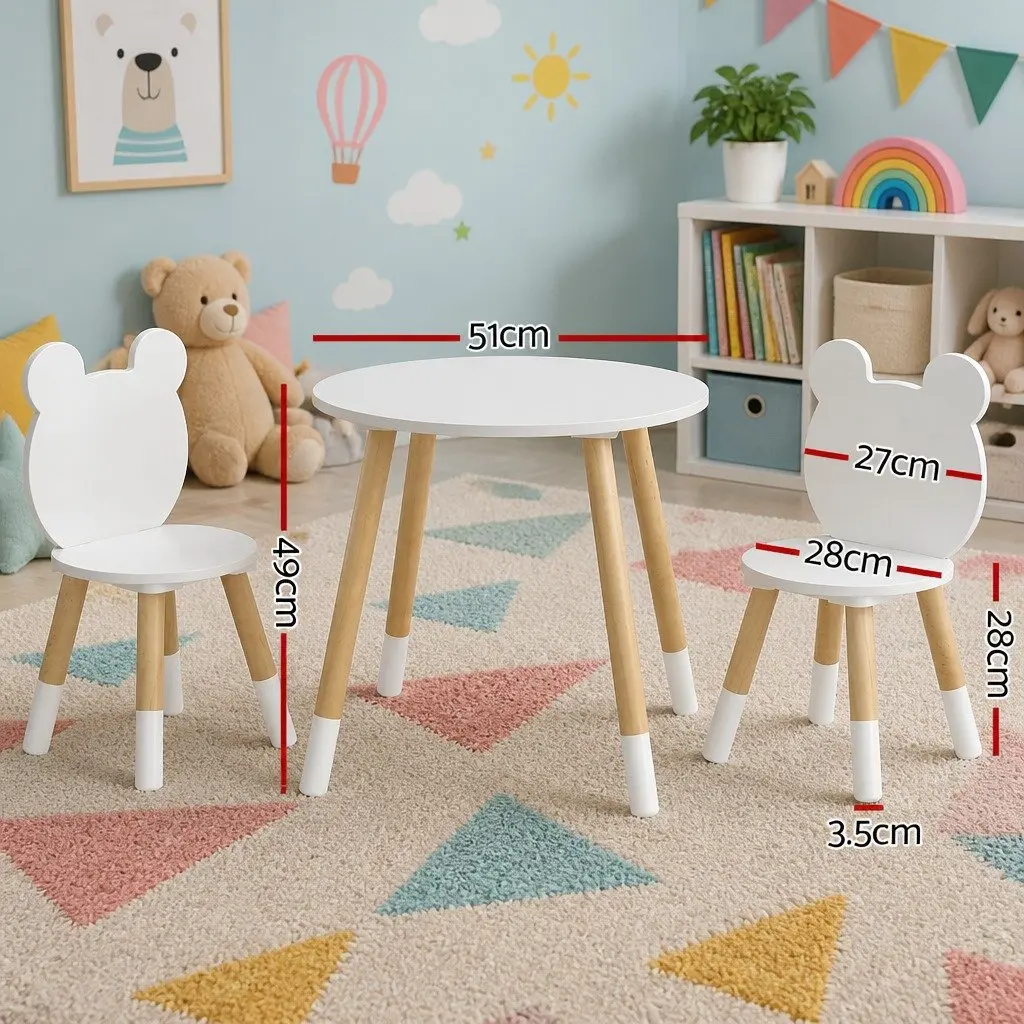 Kids Table and Chairs Set 3 Piece Activity Study Desk Children Furniture