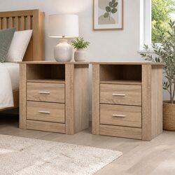Specifications of Modern Bedside Table with Open Shelf