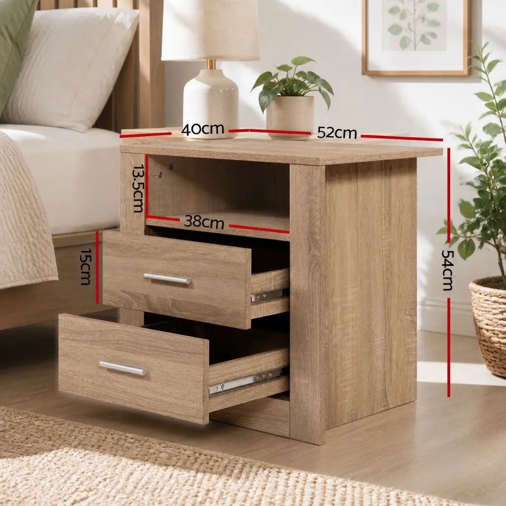 Bedside Table with Open Shelf