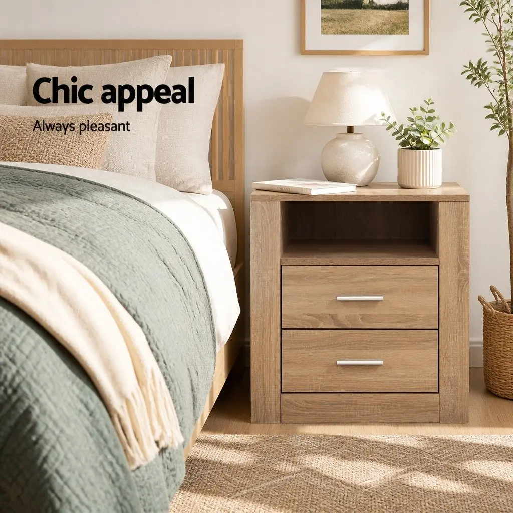 Bedside Table with Open Shelf