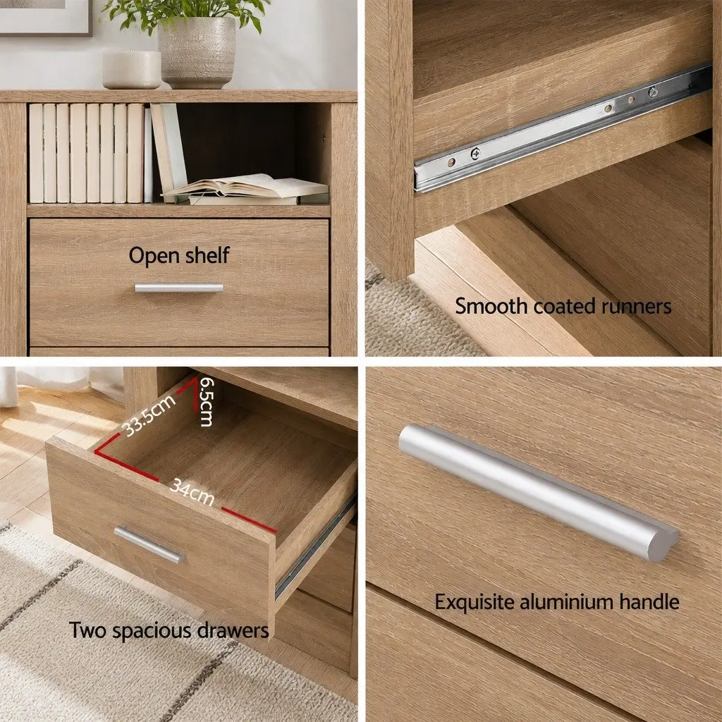 Bedside Table with Open Shelf