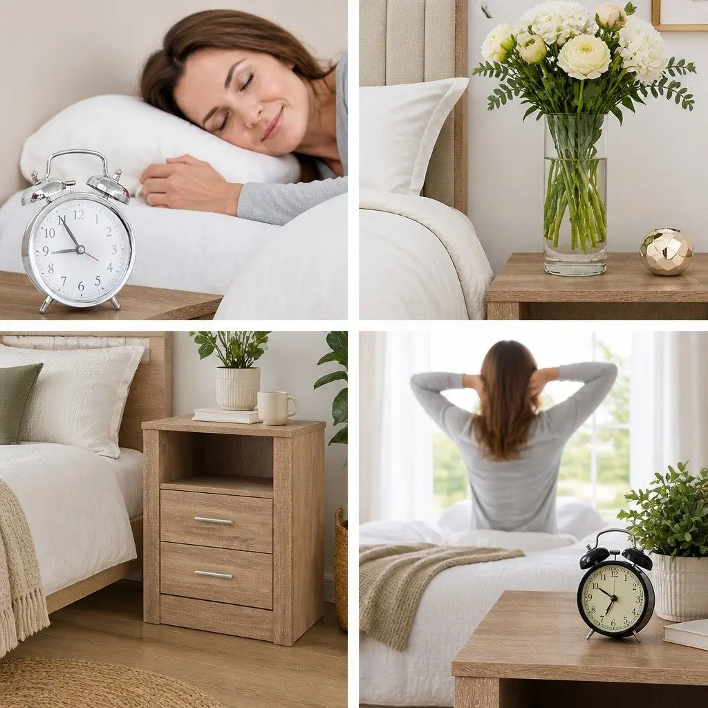 Bedside Table with Open Shelf