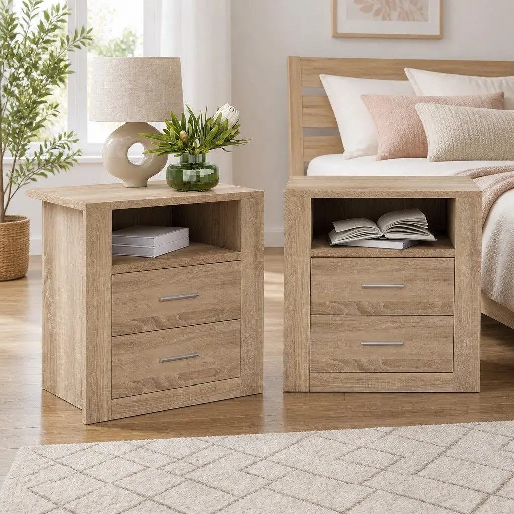 Bedside Table with Open Shelf
