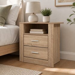 Bedside Table with Dimensions 52cm x 40cm x 54cm Oak