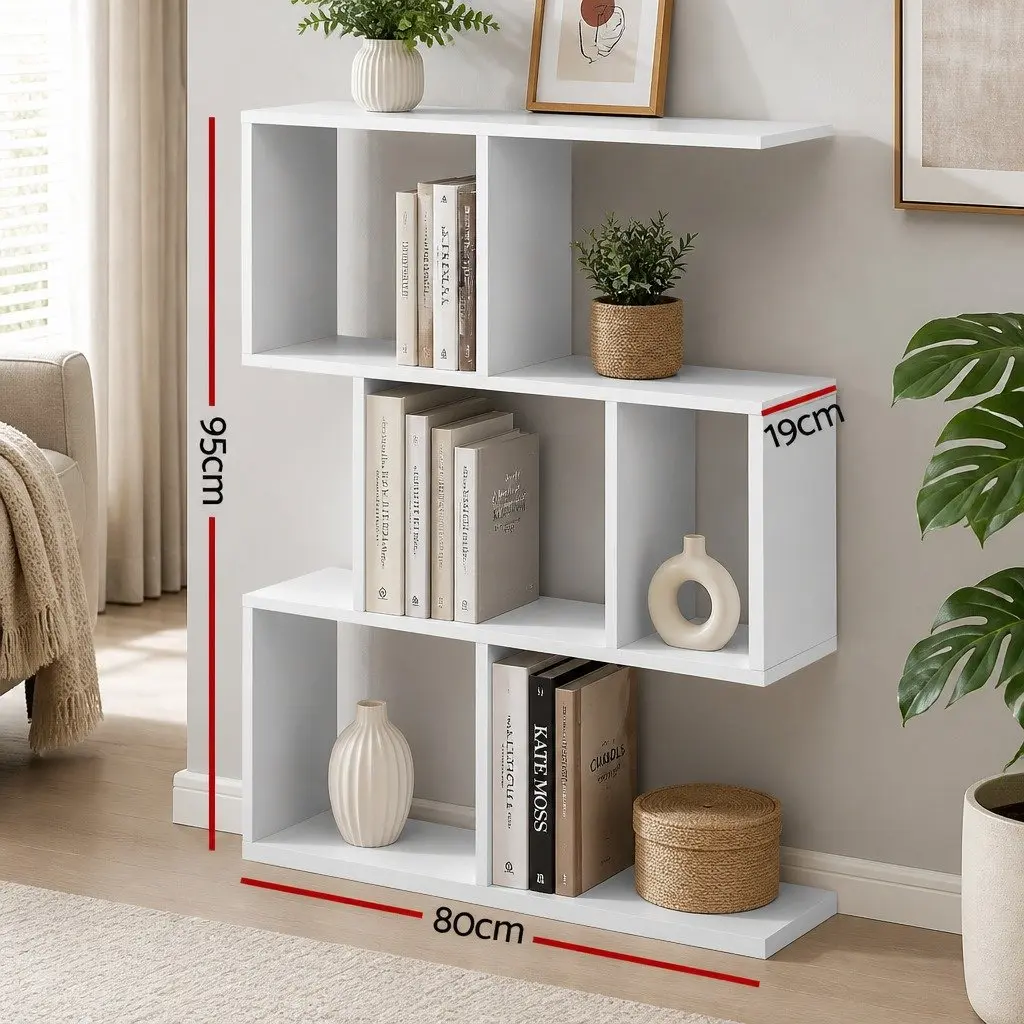 Floating Wall Shelf 3-Tier Storage Organiser for Living Room White Yellow