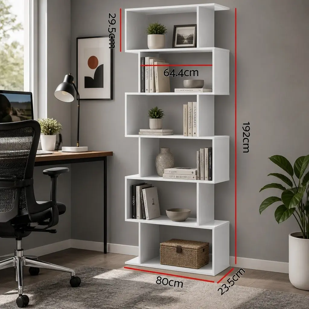6-Tier Display Shelf in White
