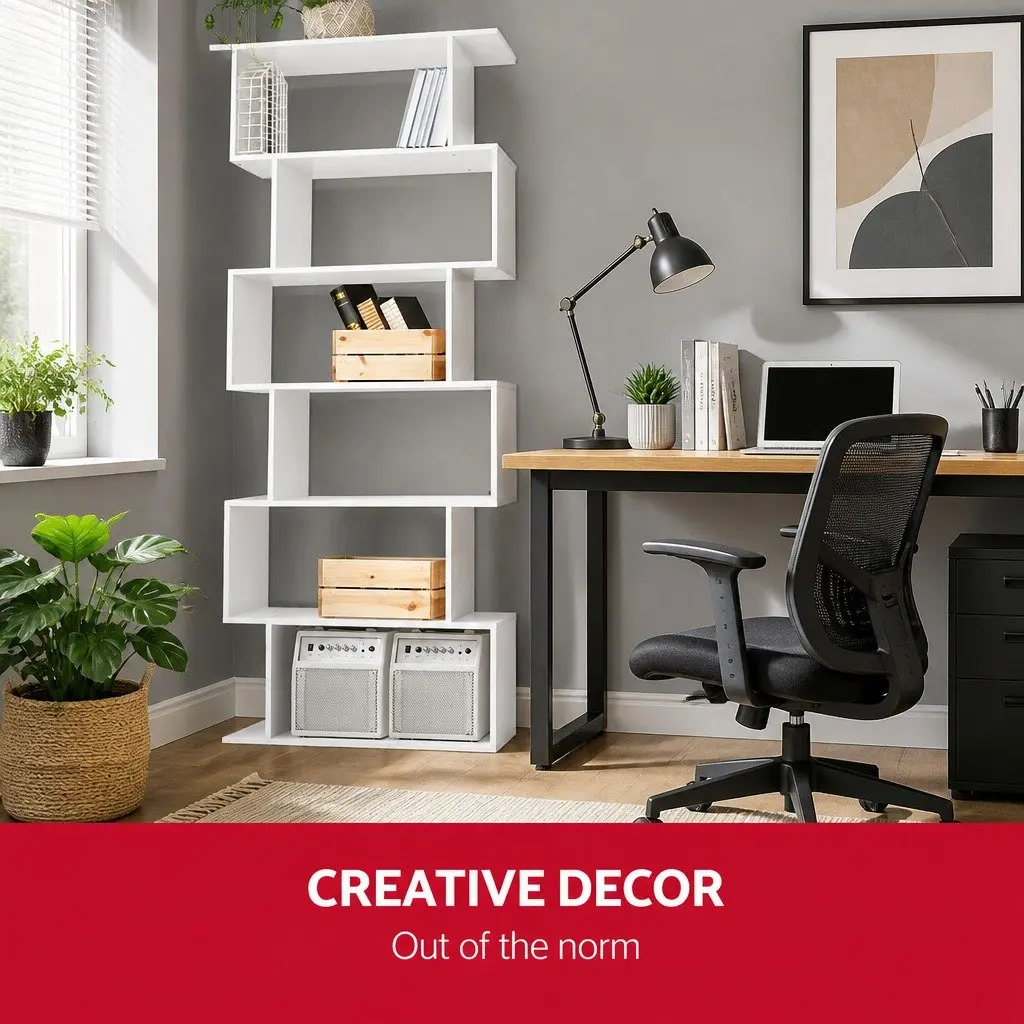 6-Tier Display Shelf in White