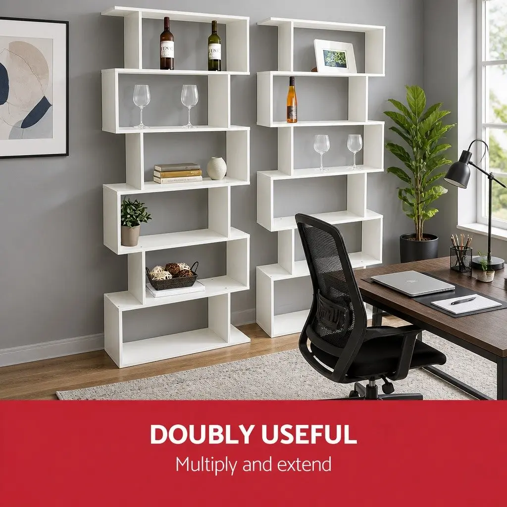 6-Tier Display Shelf in White