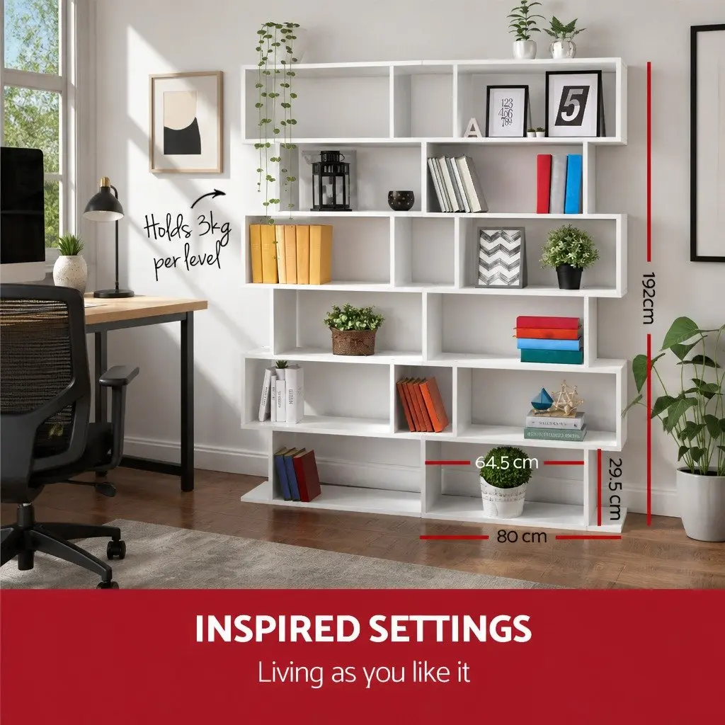 6-Tier Display Shelf in White