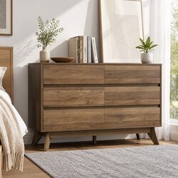 Specifications of Walnut Six Drawer Chest for Storage