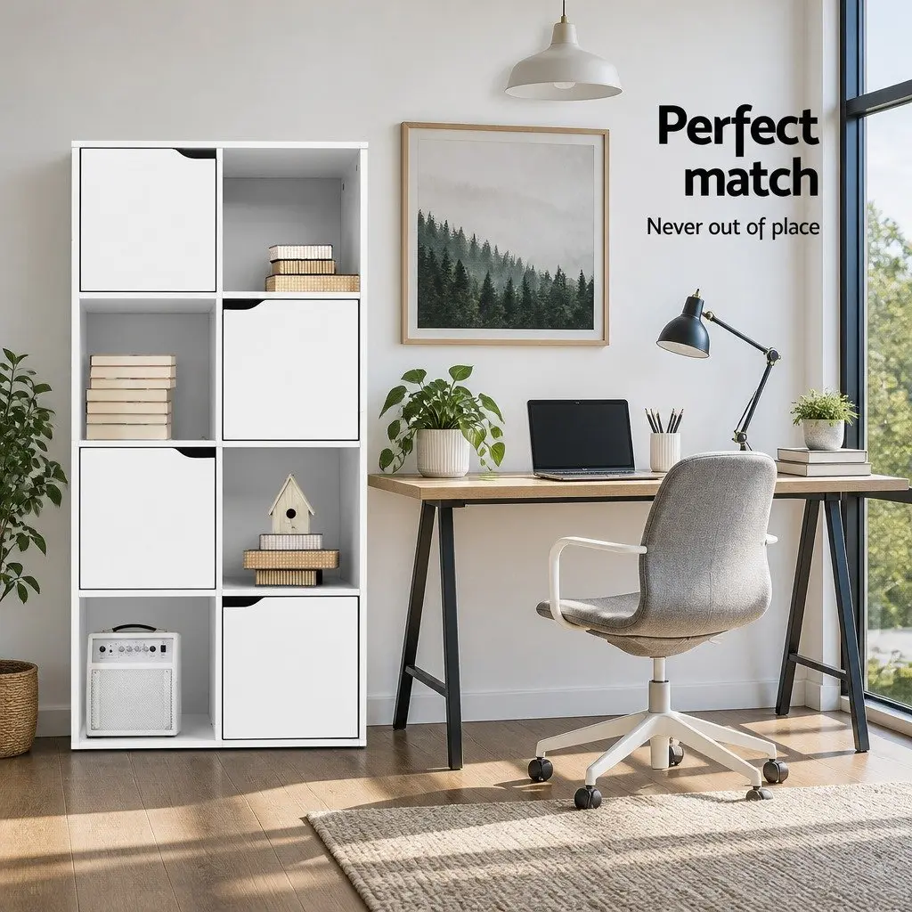 8 Cube Display Shelf in White