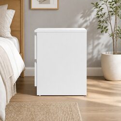 White Bedside Storage Table - 40cm x 39.5cm x 50cm
