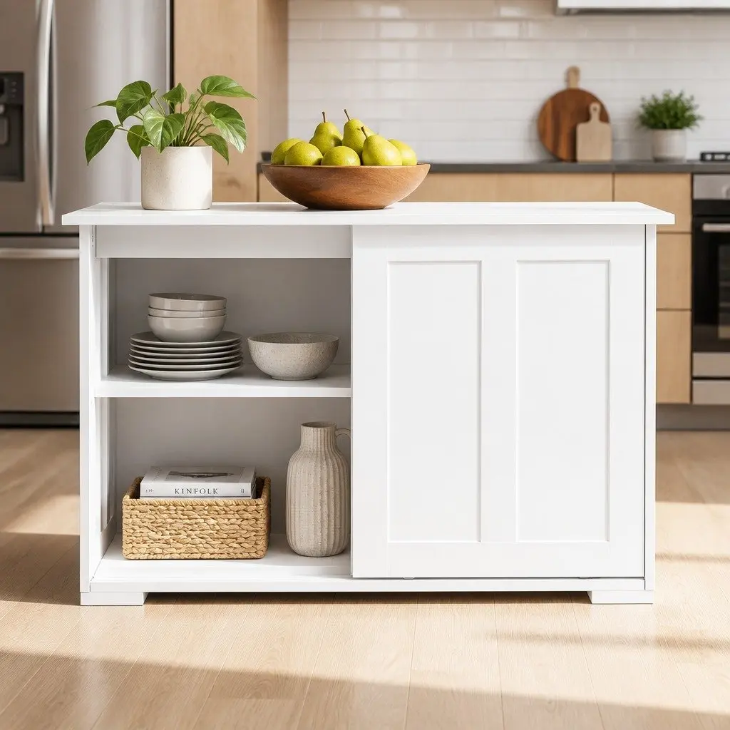 White Buffet Sideboard with Storage
