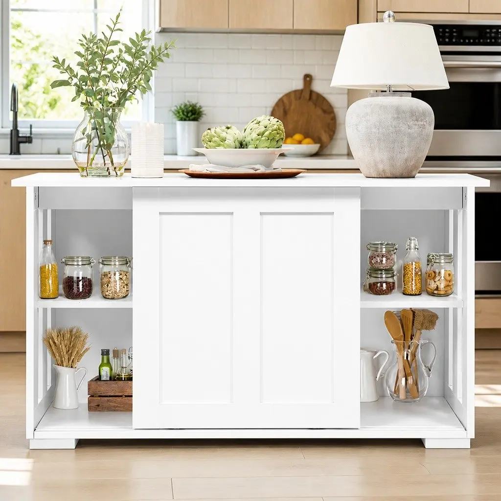 White Buffet Sideboard with Storage
