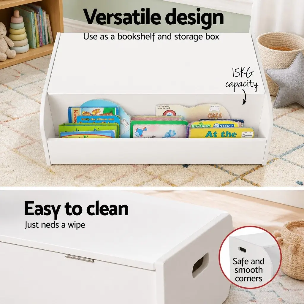 Kids Toy Box Chest Bookshelf Storage Bookcase Organiser Display Children
