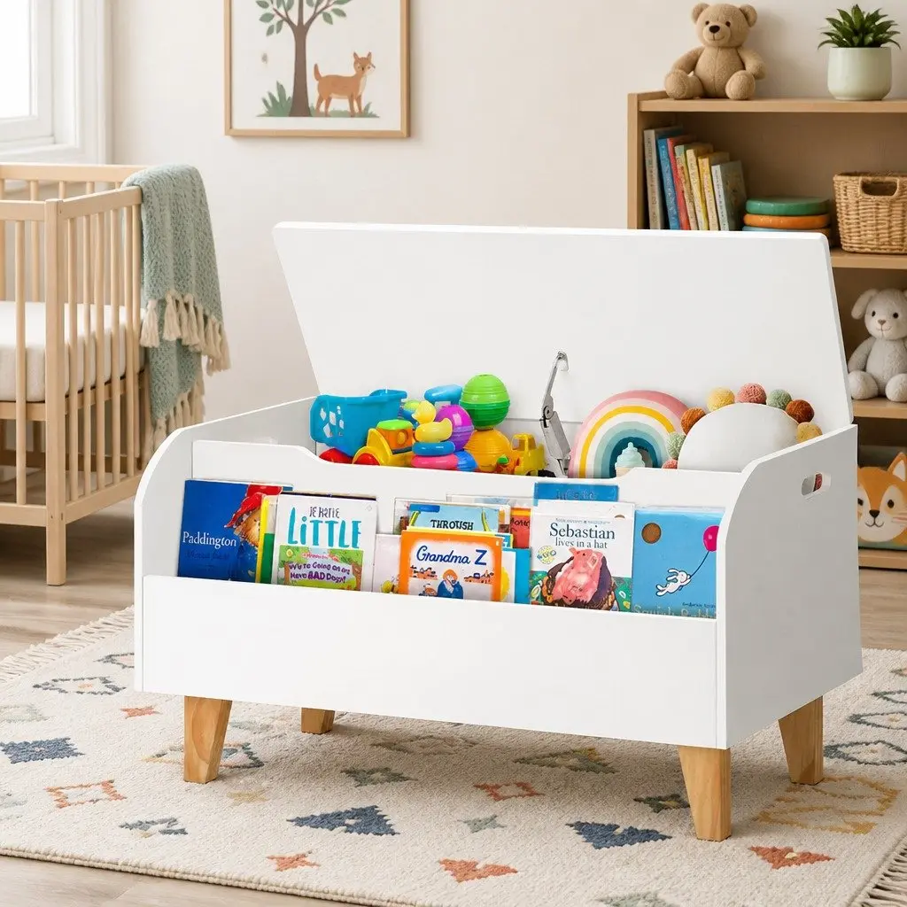 Kids Toy Box Chest Bookshelf Storage Bookcase Organiser Display Children