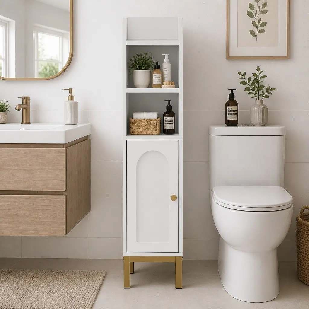 Bathroom Storage Cabinet Floor Organizer 20cm x 20cm x 84cm
