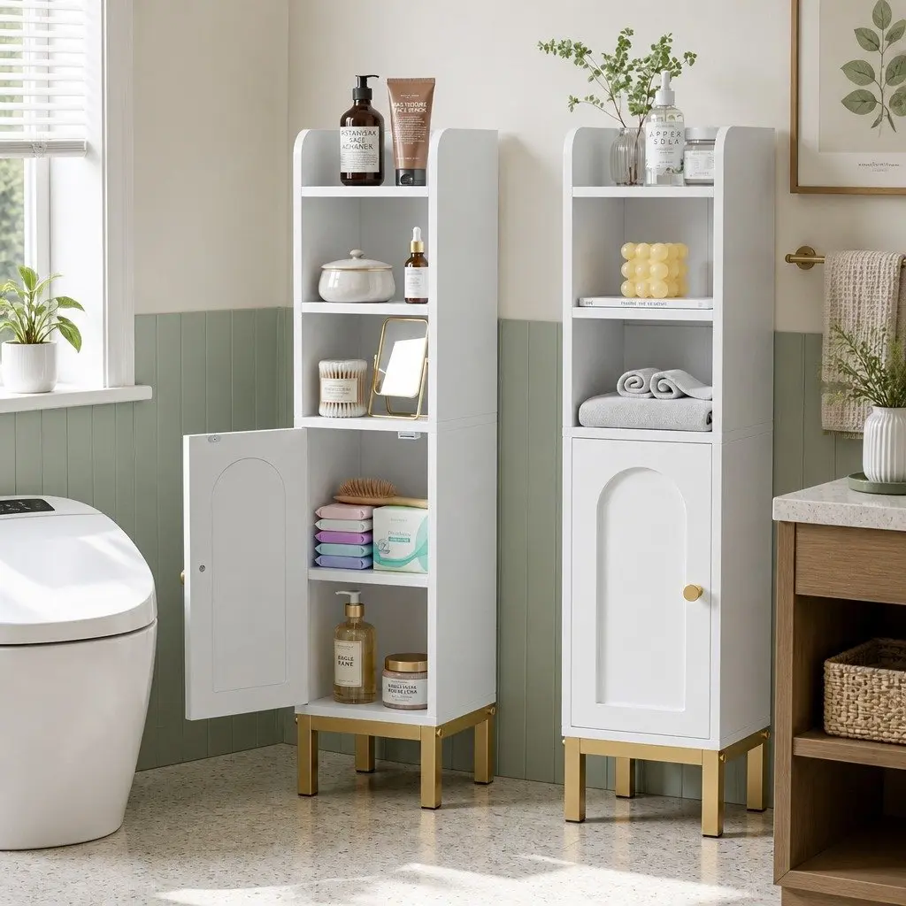 Bathroom Storage Cabinet Floor Organizer 20cm x 20cm x 84cm