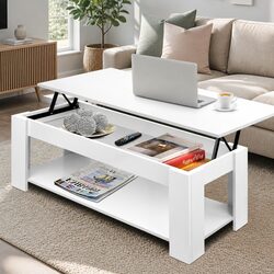 Detailed Specs of Lift-Top Coffee Table in White