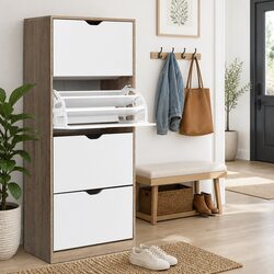 Shoe Storage Cabinet Dimensions: 63cm W x 30cm D x 150cm H