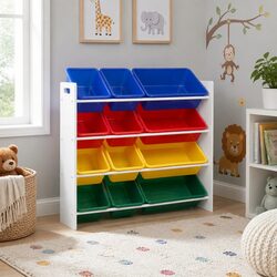 Toy Storage Organiser with 12 Bins - Specs Included