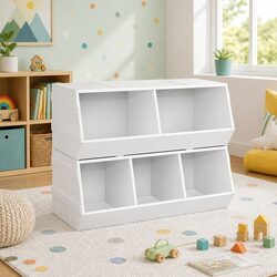 Kids Toy Box Bookshelf Organizer - Dimensions & Materials